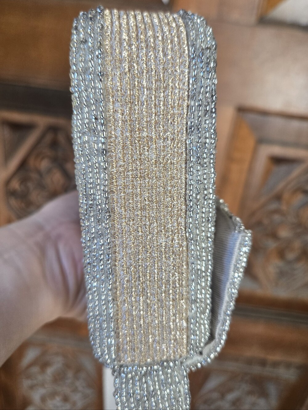 ​Anthropologie Fiona Beaded Margarita Bag Checkered Margs Cocktail Shoulder EUC - Picture 12 of 15